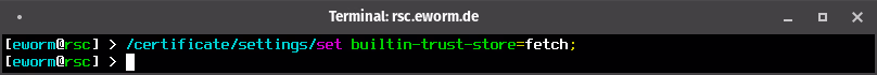 screenshot: builtin trust store
